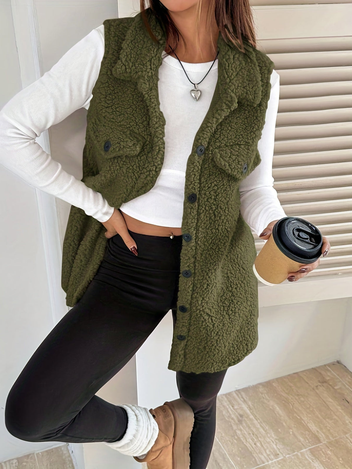 Manuela | Chaleco largo estilo blazer sin mangas