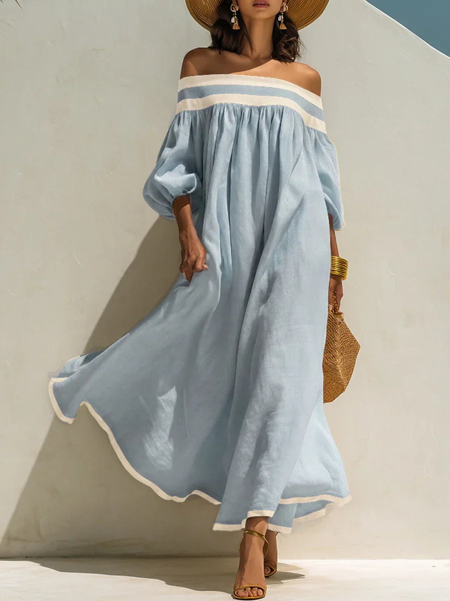 Diana | Vestido maxi de hombros descubiertos y corte holgado