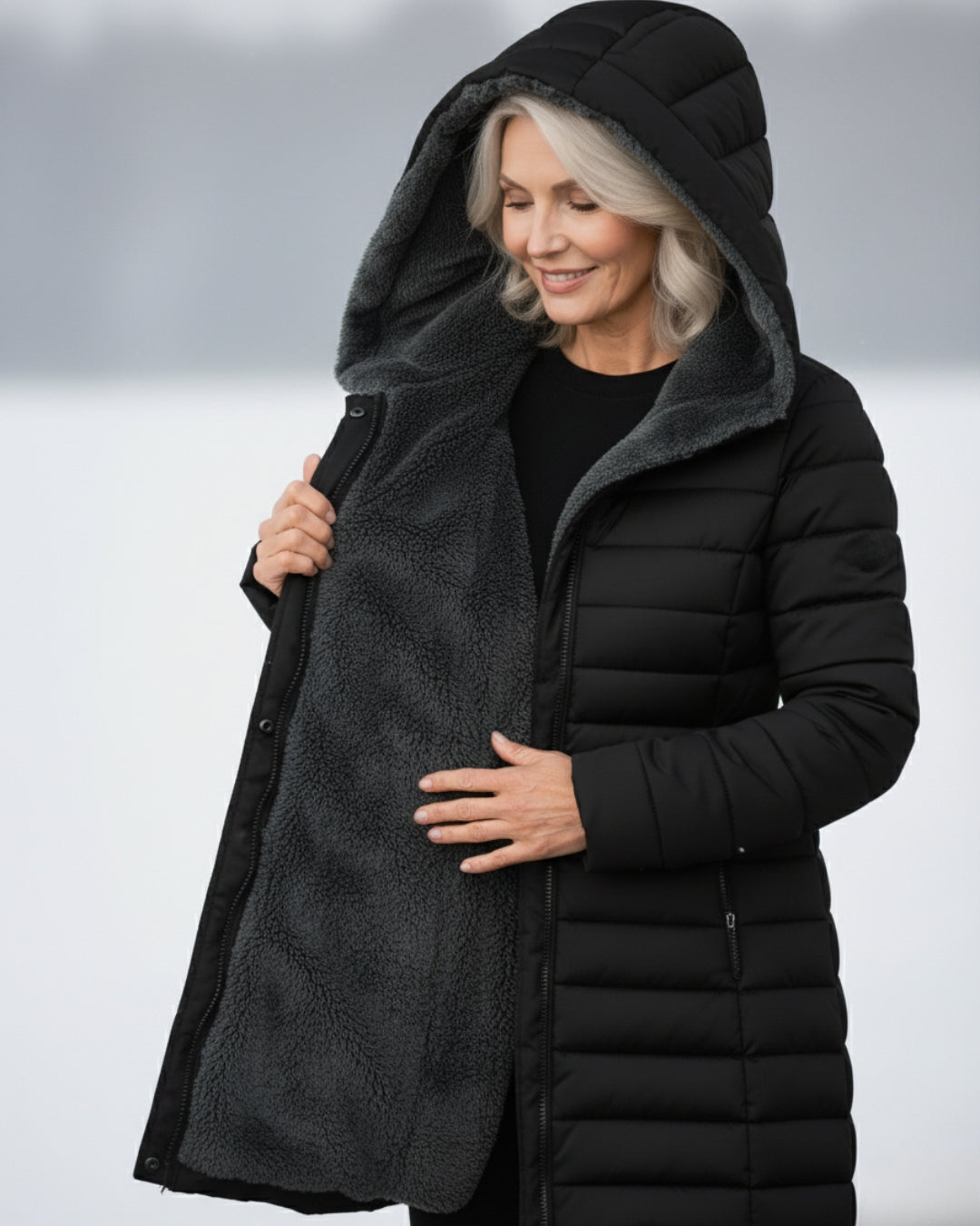 Marina | Abrigo acolchado de invierno con capucha