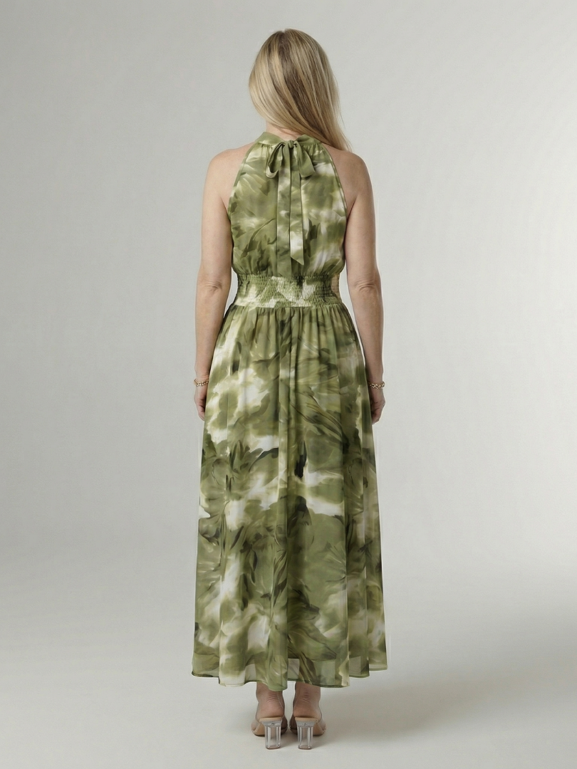 Claudia | Vestido Midi Halter Fruncido