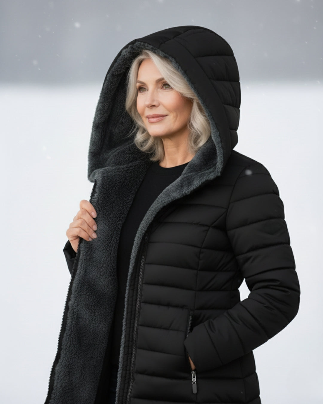 Marina | Abrigo acolchado de invierno con capucha