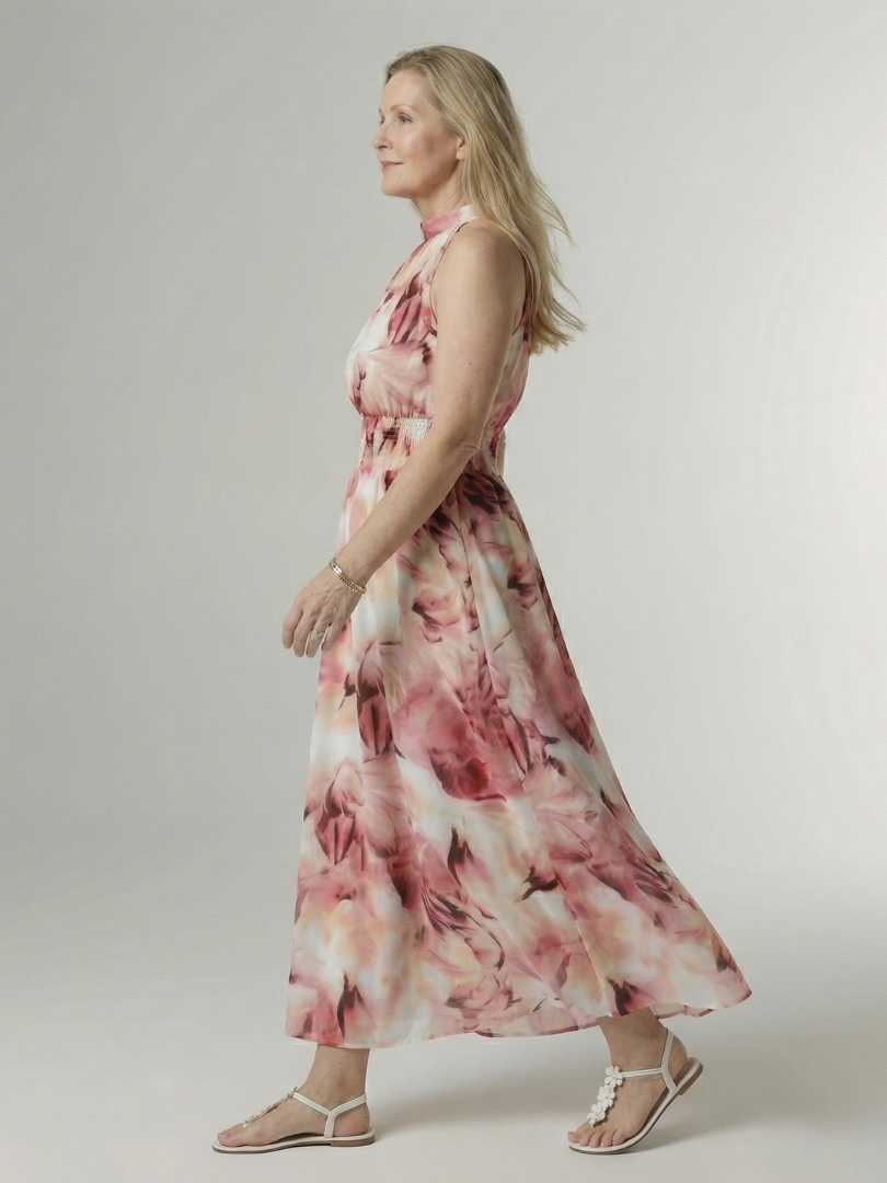 Claudia | Vestido Midi Halter Fruncido