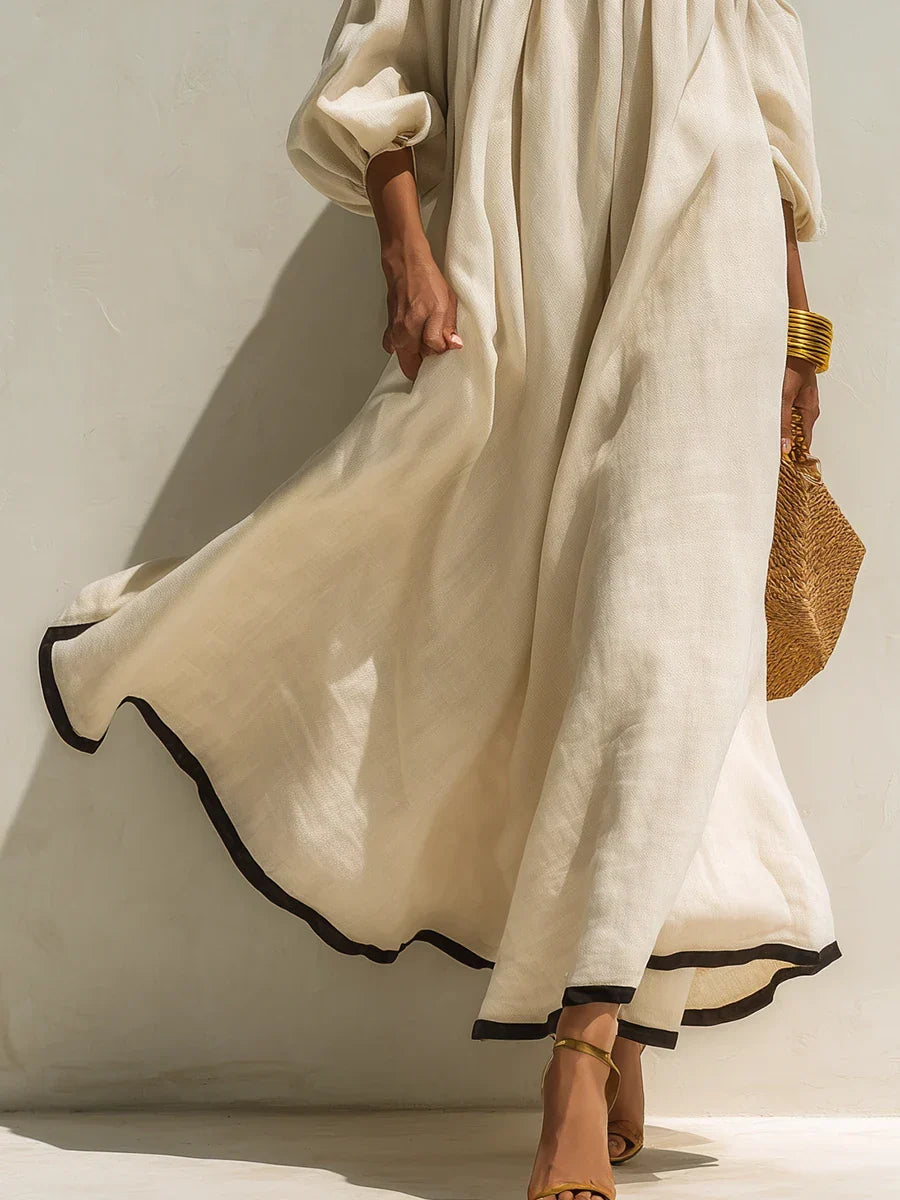 Diana | Vestido maxi de hombros descubiertos y corte holgado