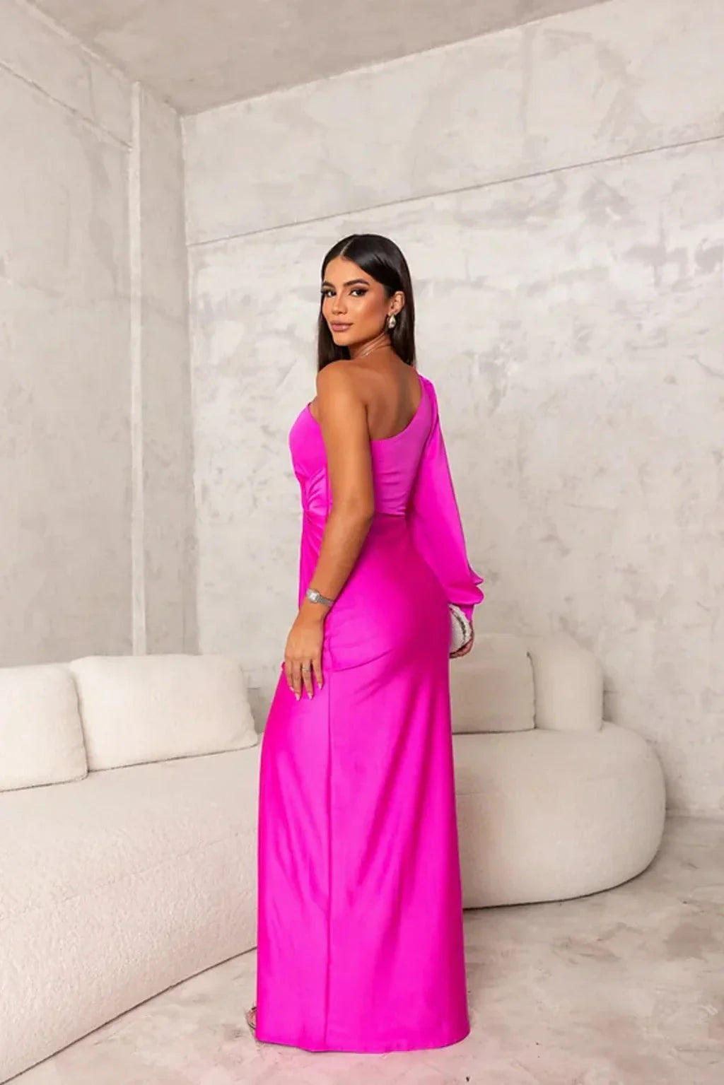 Patricia | Vestido de noche asimétrico de un hombro
