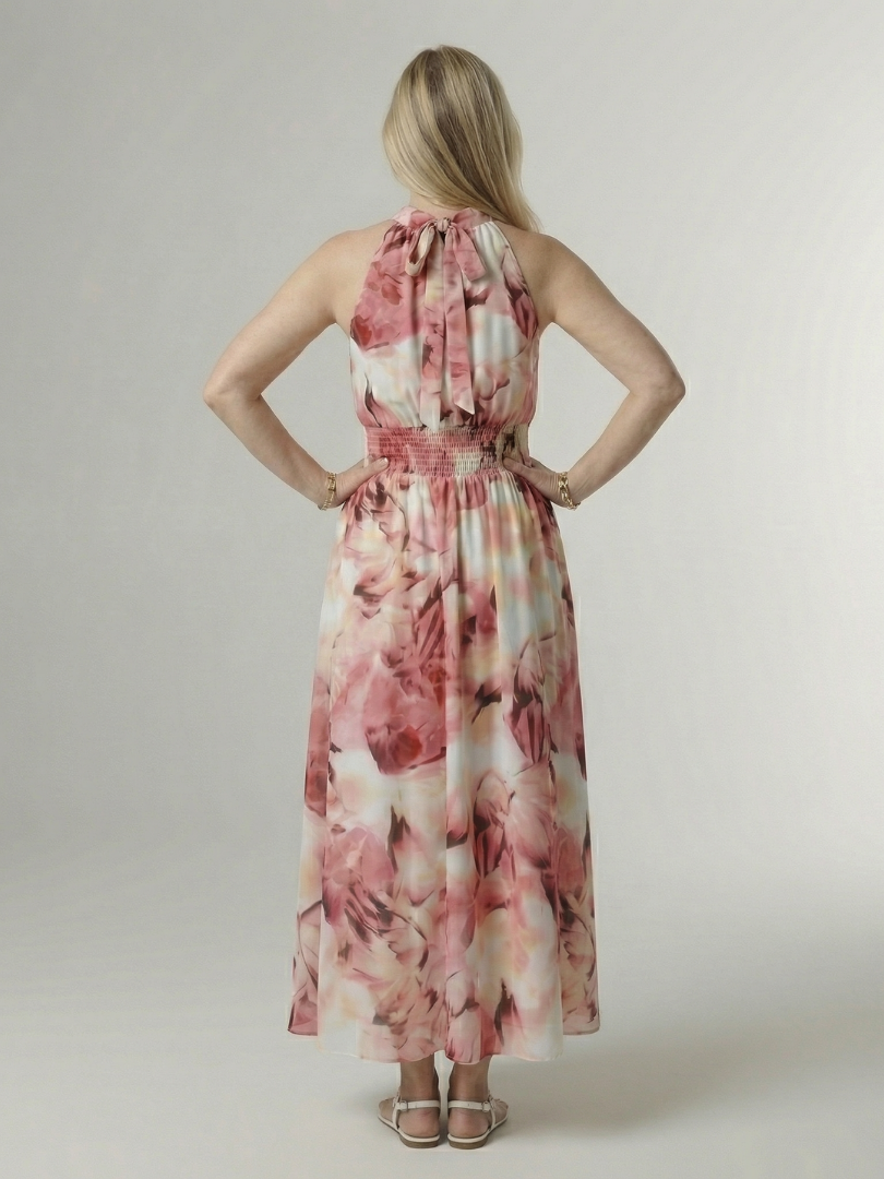 Claudia | Vestido Midi Halter Fruncido