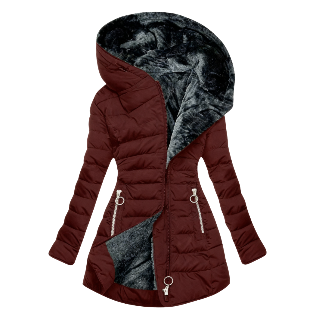 Amparo | Abrigo impermeable acolchado con capucha