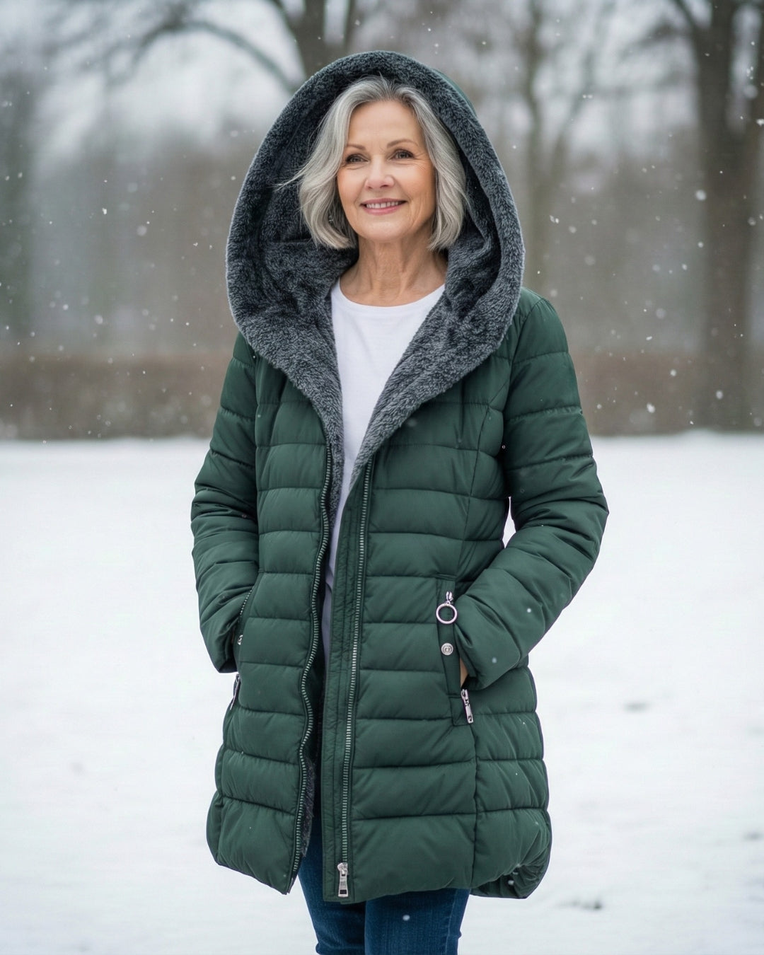 Marina | Abrigo acolchado de invierno con capucha