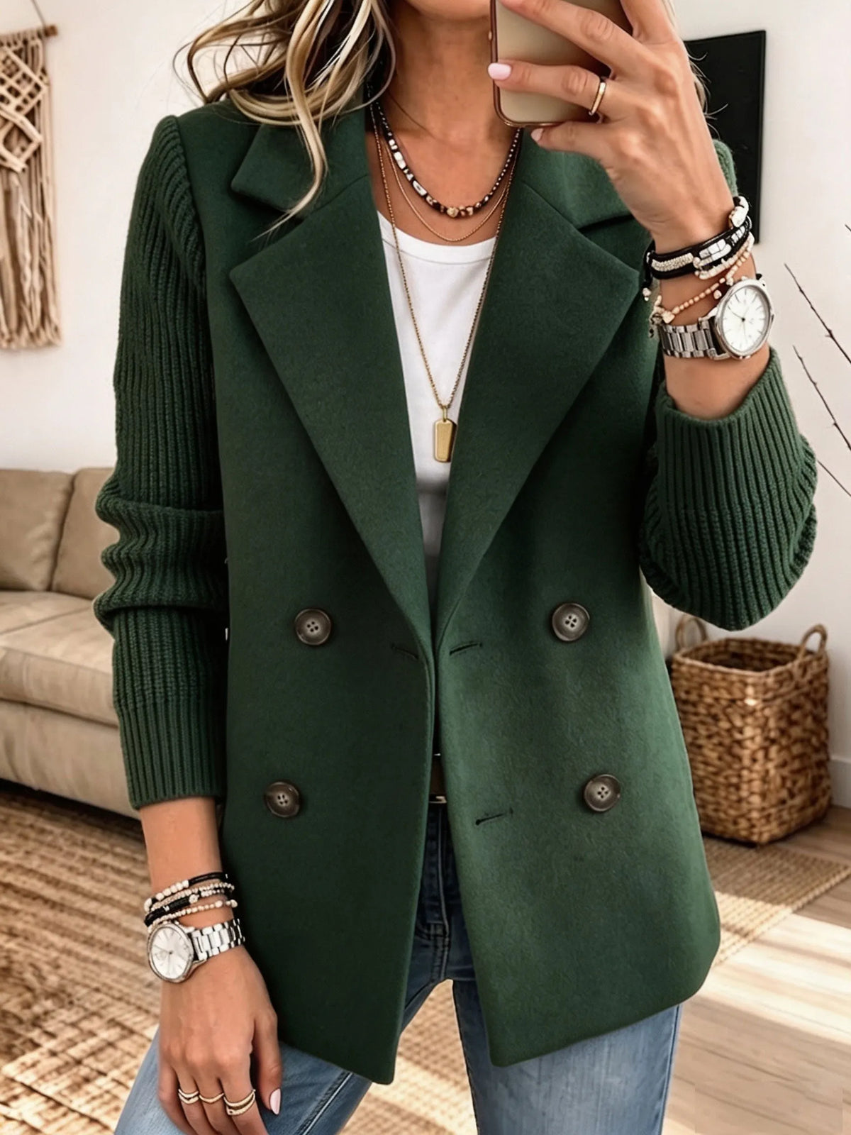 Beatriz | Blazer de tejido con mangas de punto