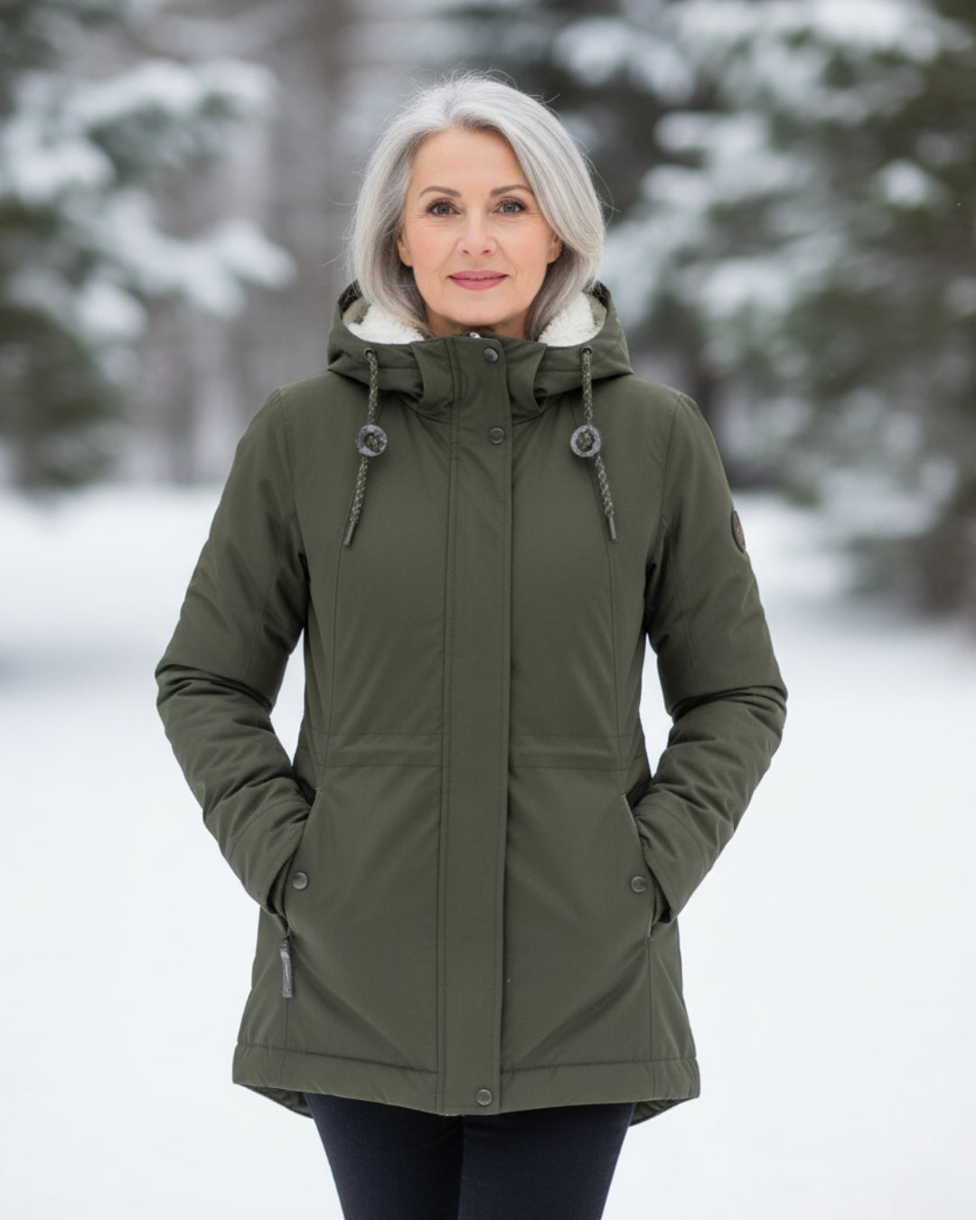 Helena | Parka con capucha y forro de borreguito