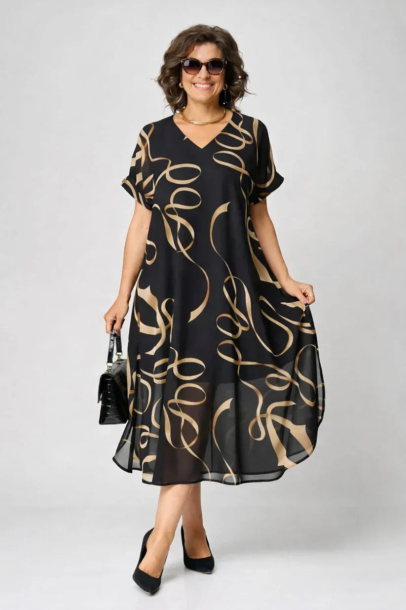 Lara | Vestido midi elegante y confortable con escote en V