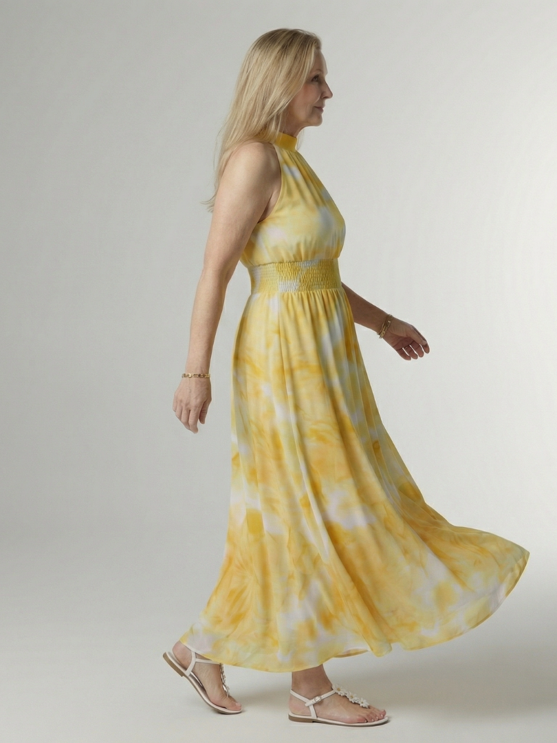 Claudia | Vestido Midi Halter Fruncido