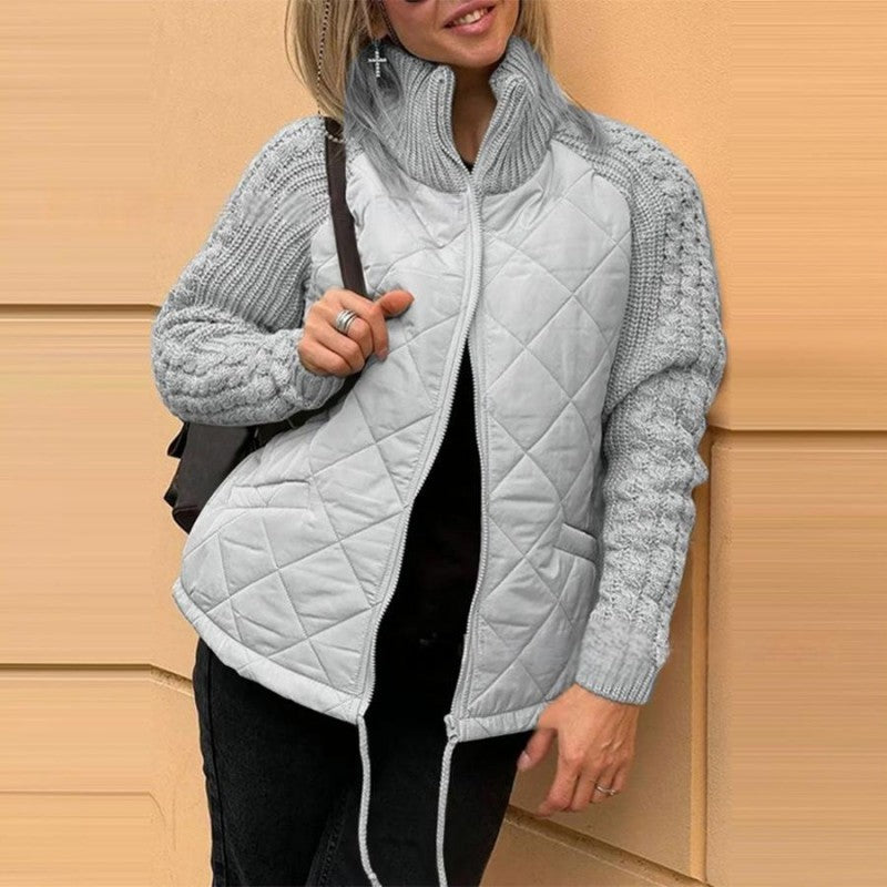 Matilde | Chaqueta acolchada de punto con efecto patchwork