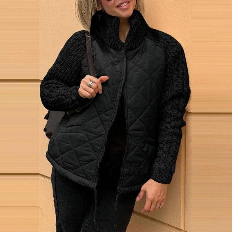 Matilde | Chaqueta acolchada de punto con efecto patchwork