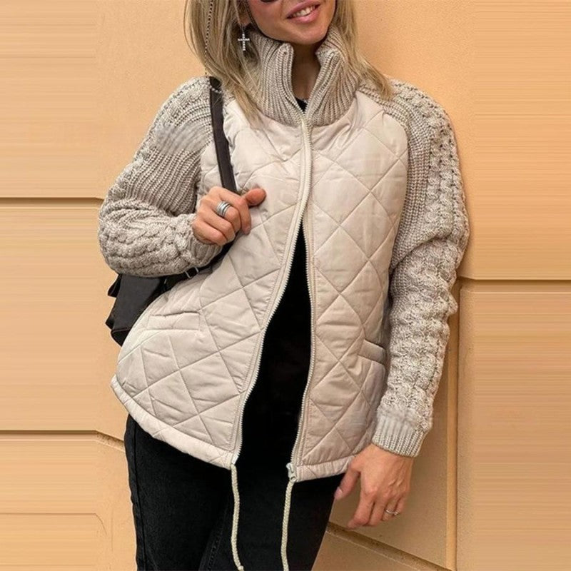 Matilde | Chaqueta acolchada de punto con efecto patchwork