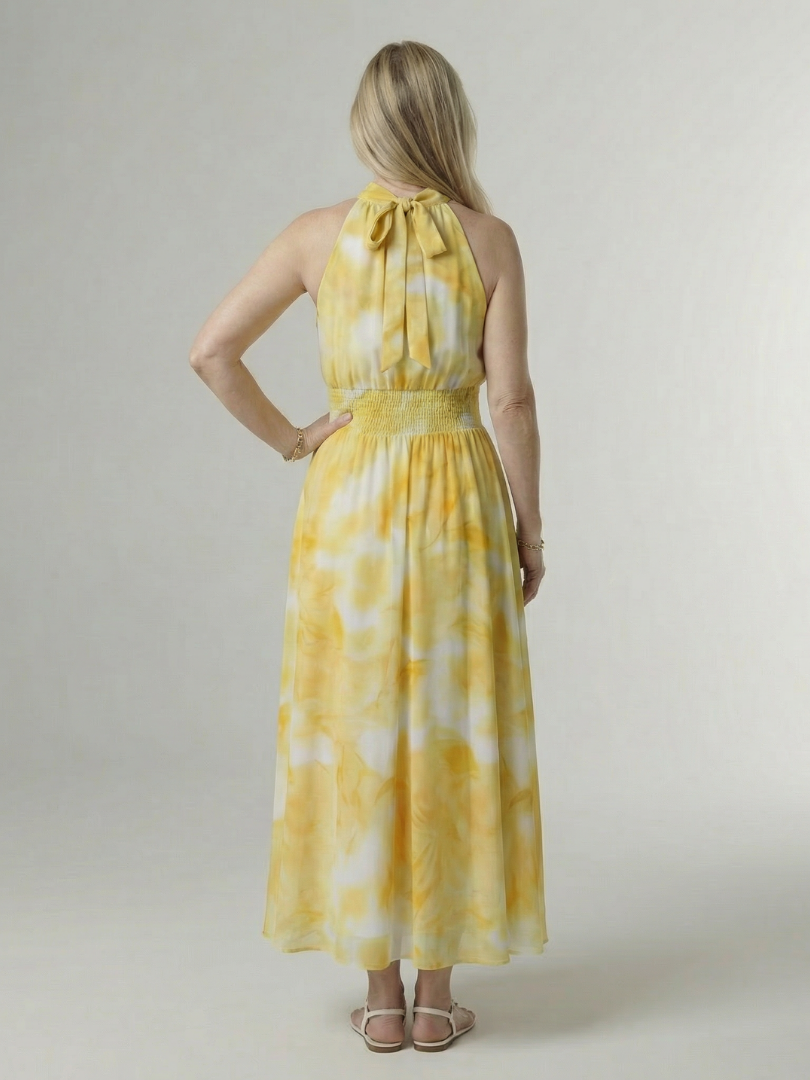 Claudia | Vestido Midi Halter Fruncido