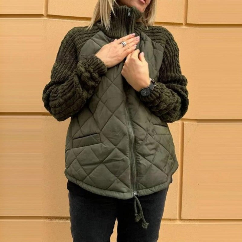 Matilde | Chaqueta acolchada de punto con efecto patchwork