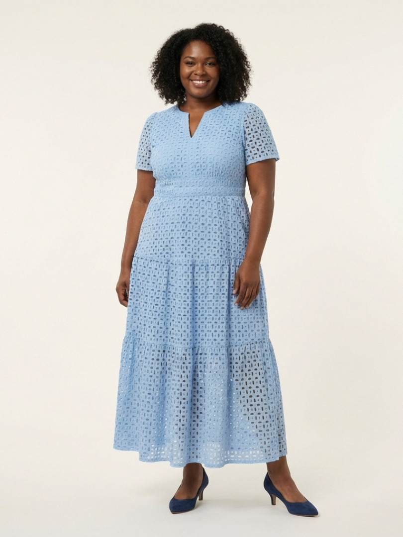 Paula | Vestido Midi Escalonado Escote en V