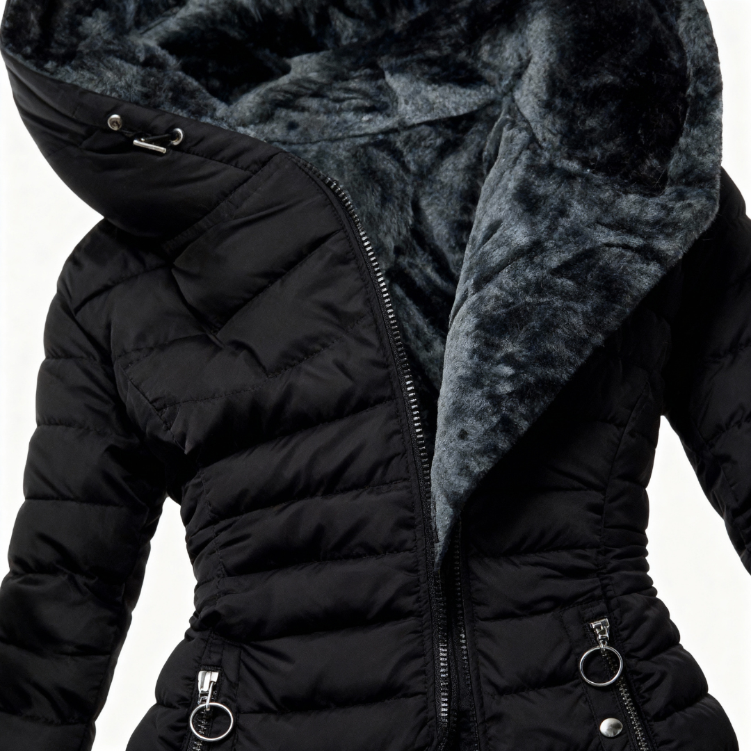 Amparo | Abrigo impermeable acolchado con capucha