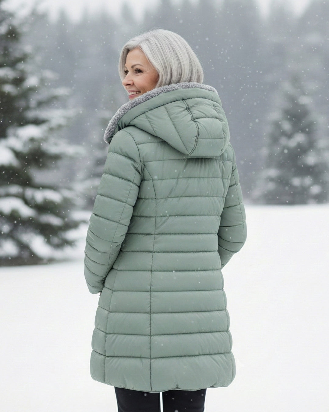 Amparo | Abrigo impermeable acolchado con capucha