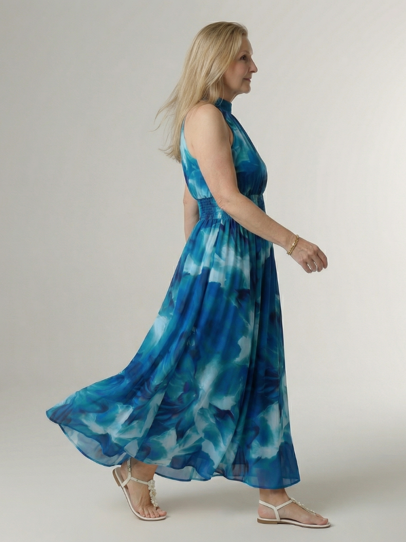 Claudia | Vestido Midi Halter Fruncido