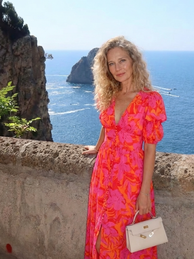 Rocío | Vestido Midi Floral Manga Abullonada