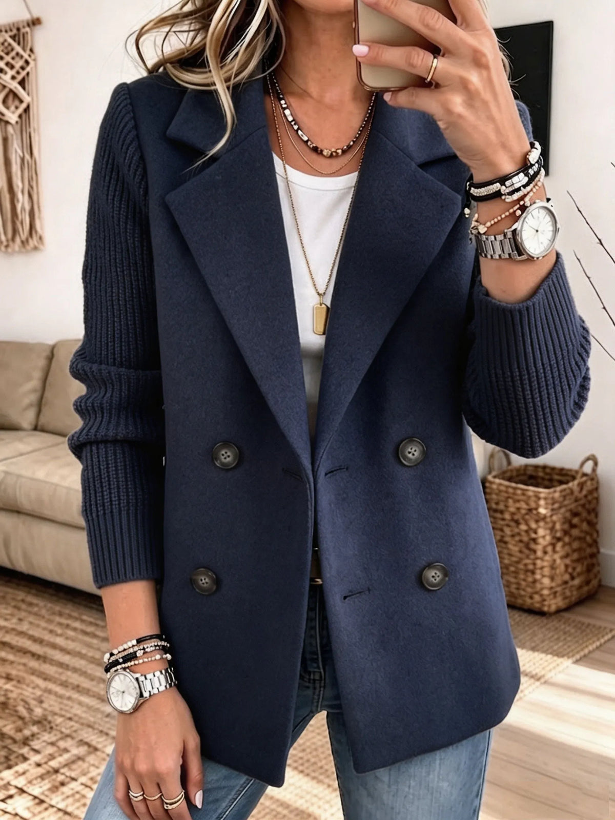 Beatriz | Blazer de tejido con mangas de punto