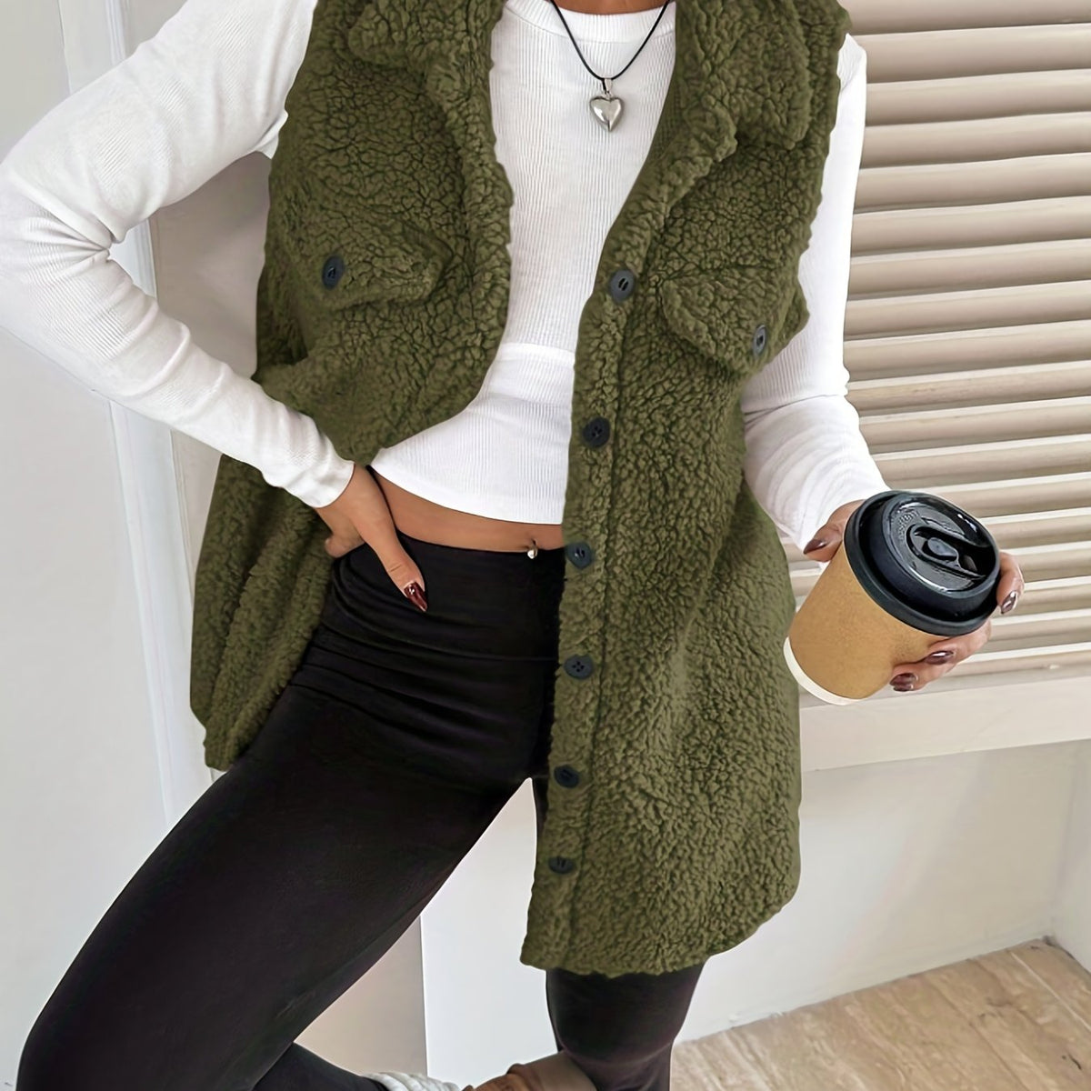 Manuela | Chaleco largo estilo blazer sin mangas