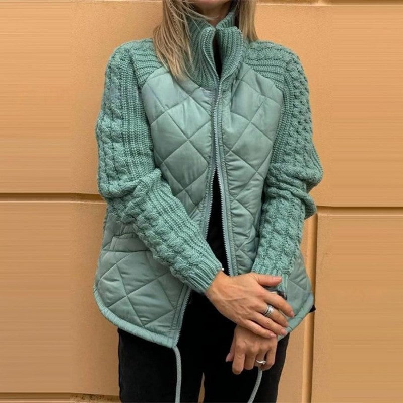 Matilde | Chaqueta acolchada de punto con efecto patchwork