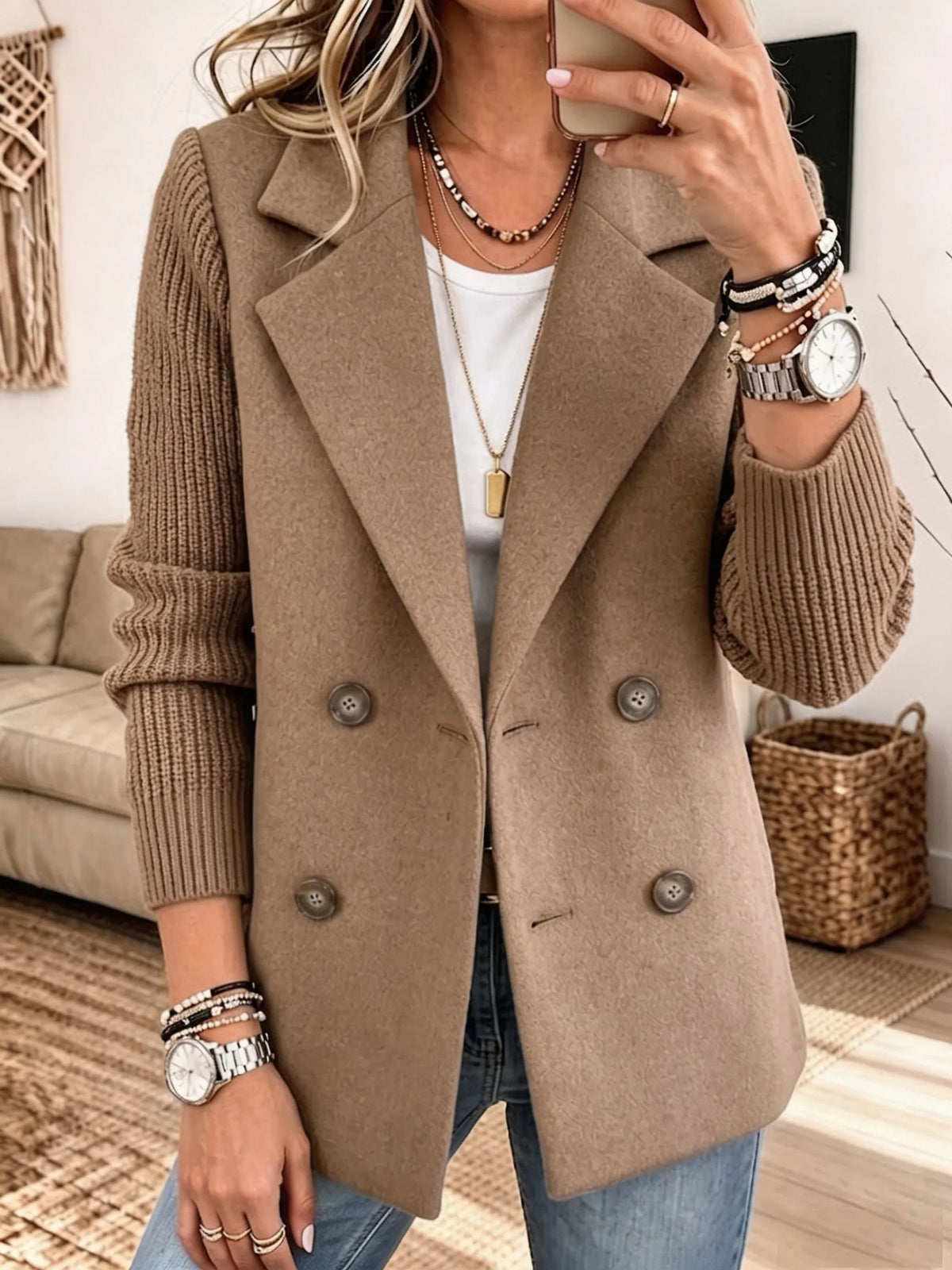 Beatriz | Blazer de tejido con mangas de punto