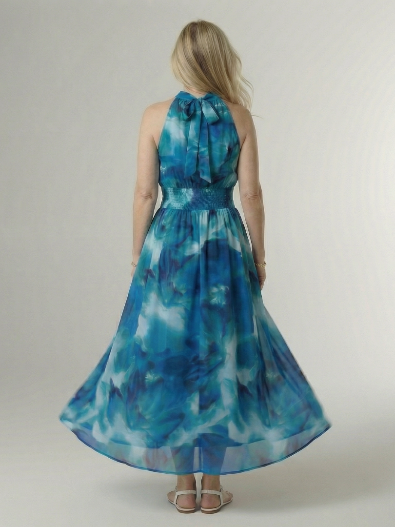 Claudia | Vestido Midi Halter Fruncido