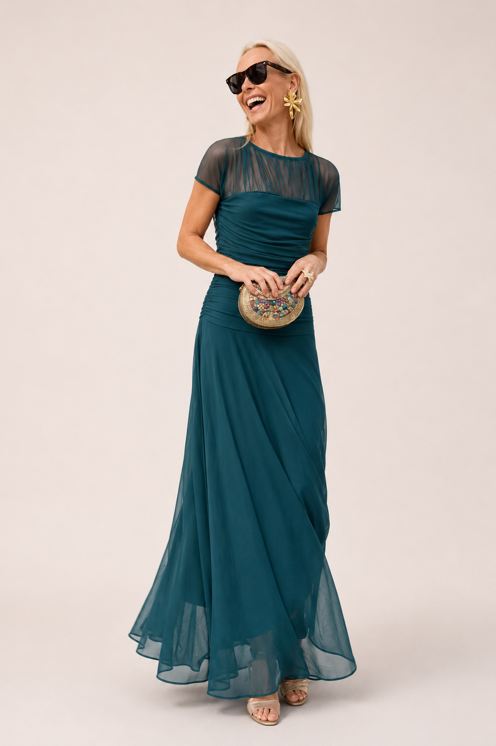Ainhoa | Vestido de Gasa Cuello Redondo