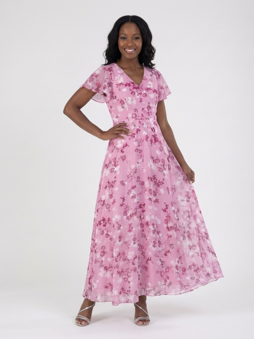 Celia | Vestido Maxi de Gasa Floral