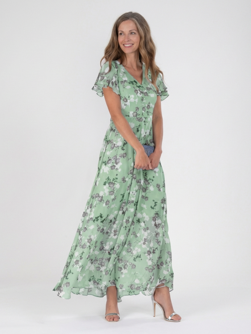 Celia | Vestido Maxi de Gasa Floral