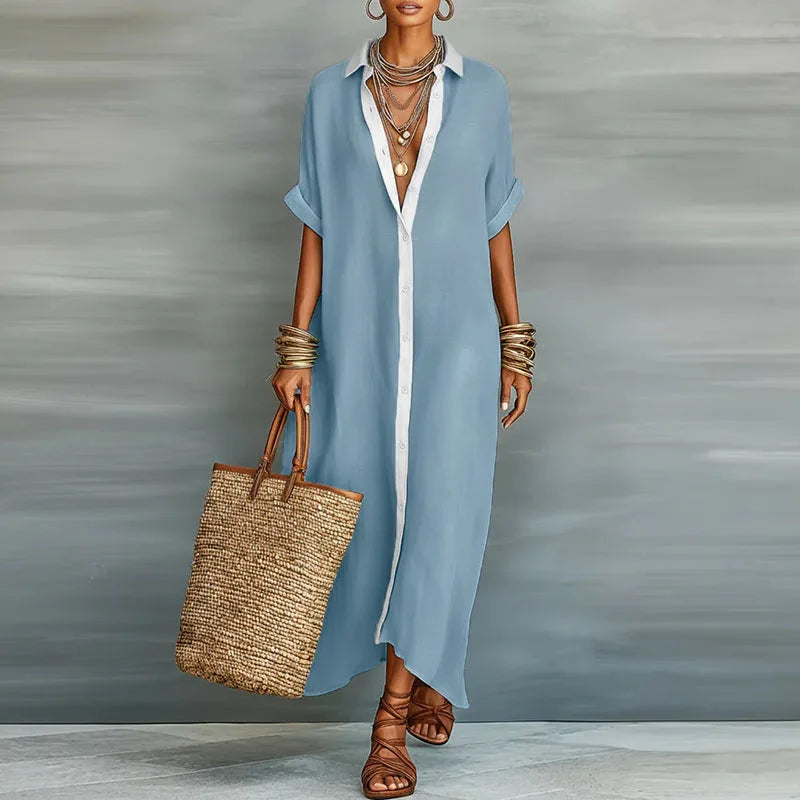 Regina | Vestido camisero largo con botones