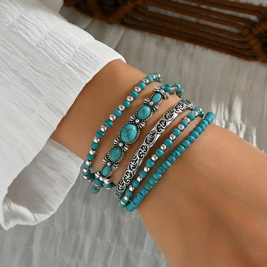 MAËLYS | Pulsera refinada de múltiples hilos turquesa