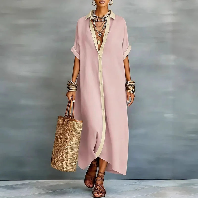 Regina | Vestido camisero largo con botones