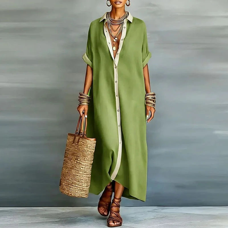 Regina | Vestido camisero largo con botones