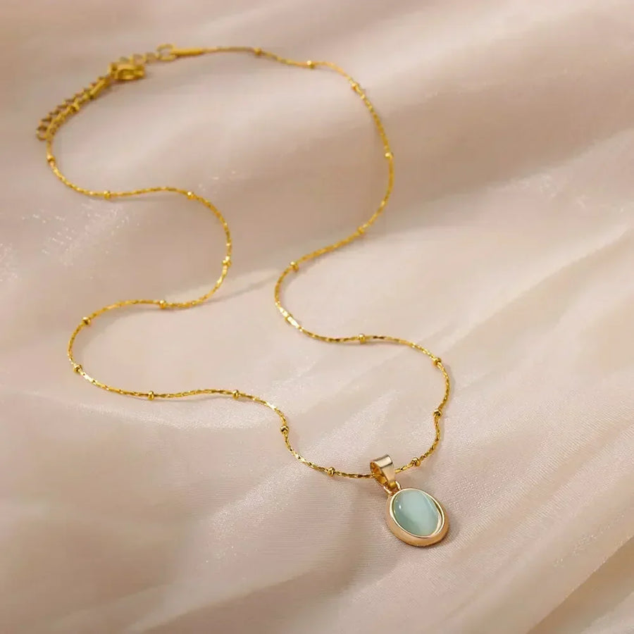 OPALINA | Collar elegante con colgante de ópalo en forma de gota