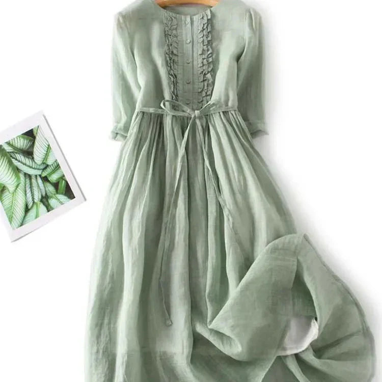 Macarena | Vestido maxi de lino holgado