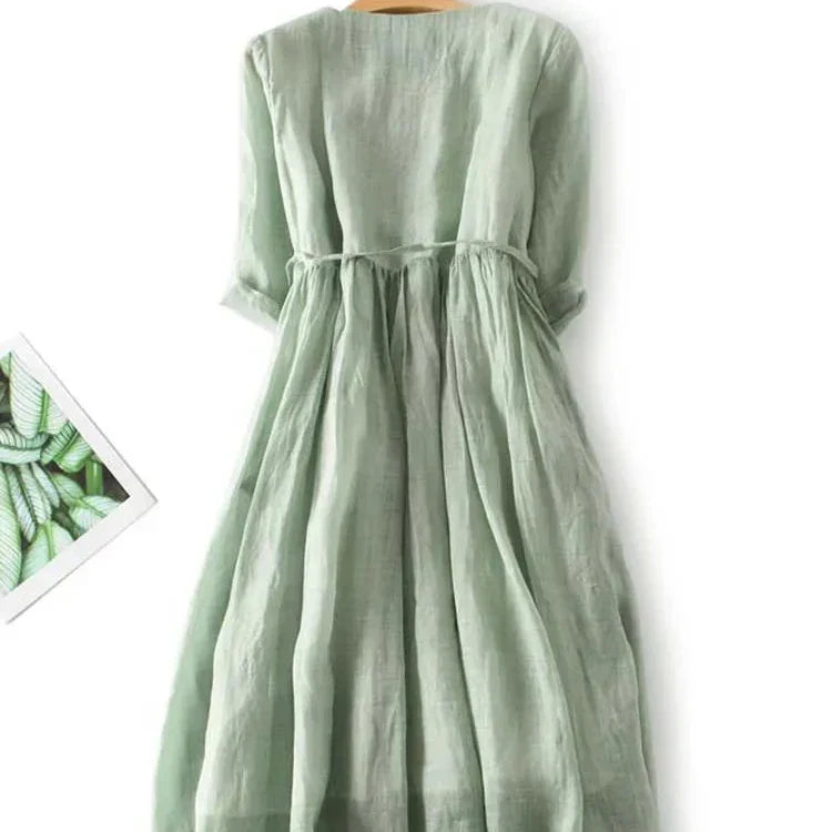 Macarena | Vestido maxi de lino holgado