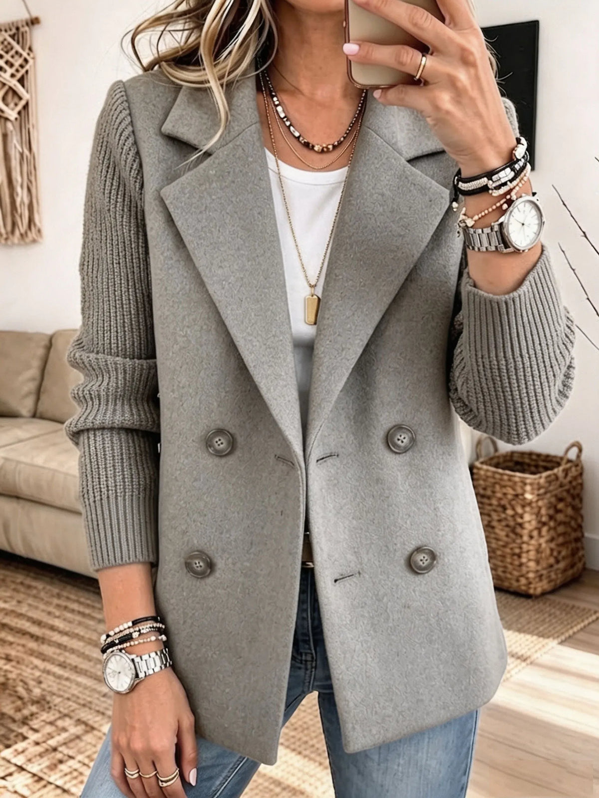 Beatriz | Blazer de tejido con mangas de punto