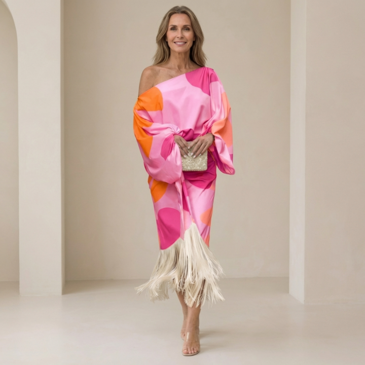 Jana | Vestido elegante de flecos con corte ajustado