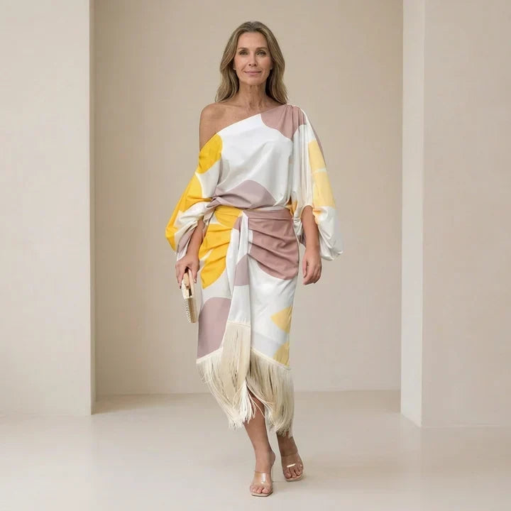 Jana | Vestido elegante de flecos con corte ajustado