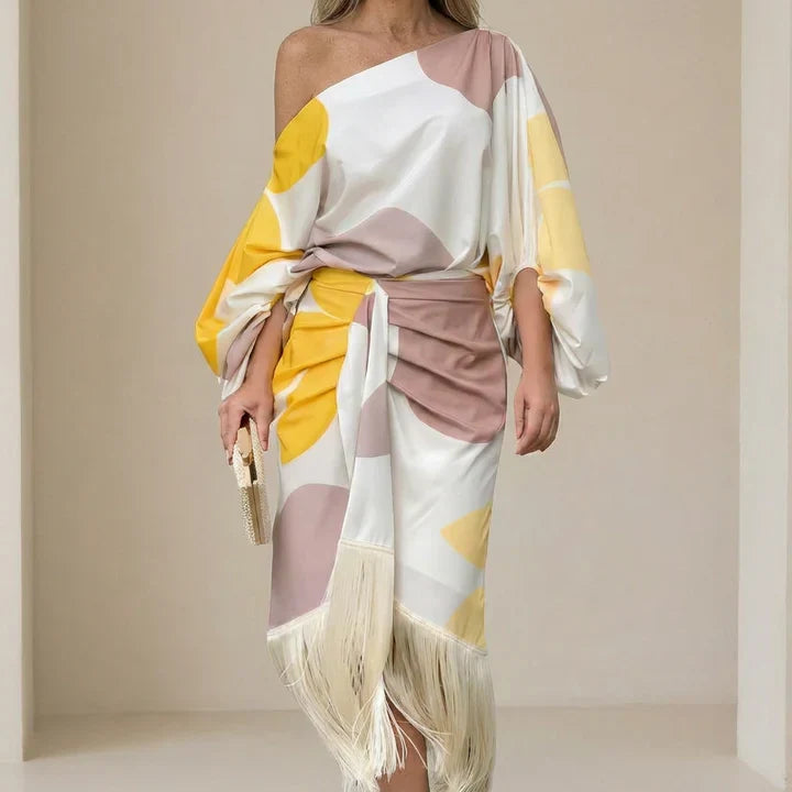 Jana | Vestido elegante de flecos con corte ajustado