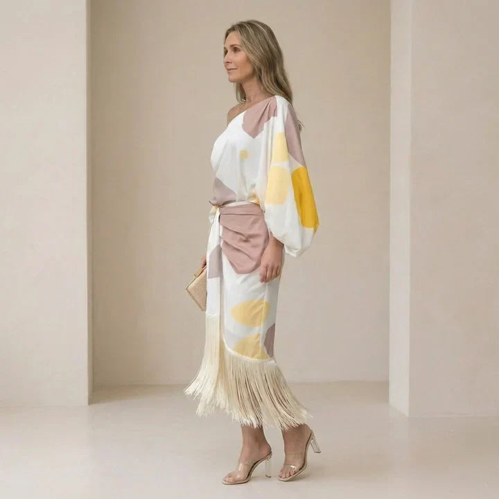 Jana | Vestido elegante de flecos con corte ajustado
