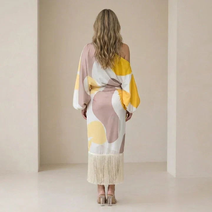 Jana | Vestido elegante de flecos con corte ajustado