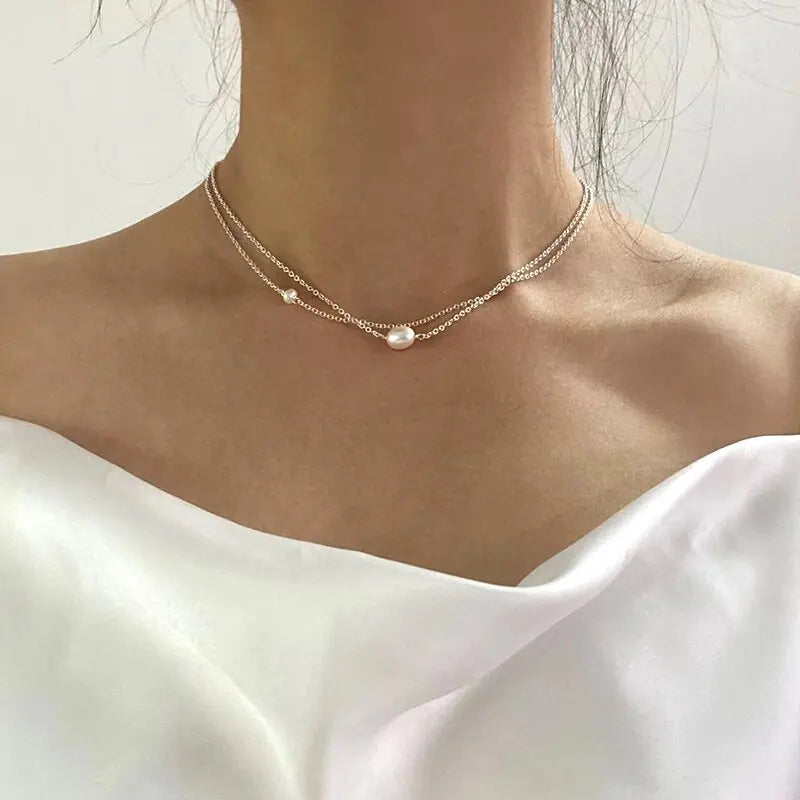 Clarisa | Elegante collar clásico de perlas de agua dulce