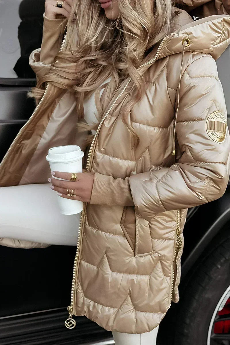 Alicia | Abrigo de invierno con capucha y forro cálido