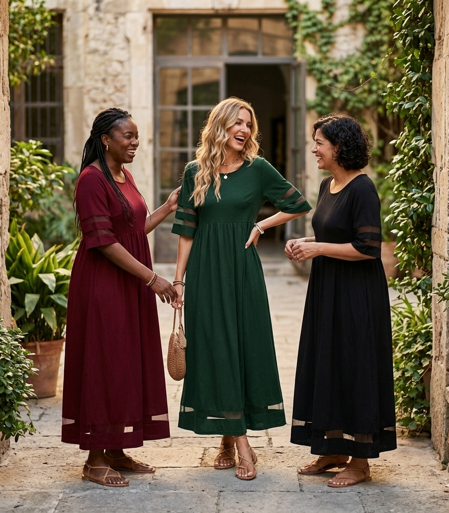 Emma | Vestido Midi Efecto Vientre Plano