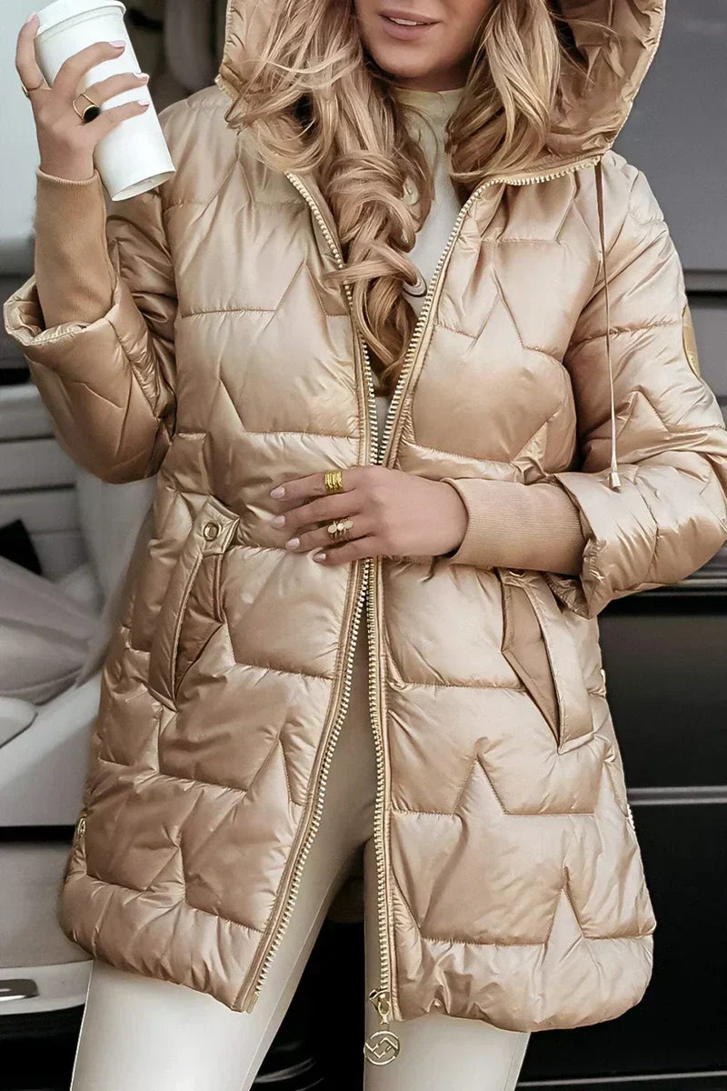 Alicia | Abrigo de invierno con capucha y forro cálido